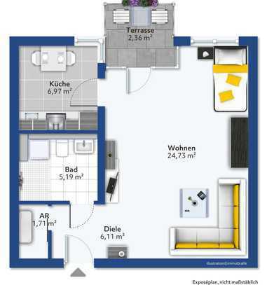 Apartment im betreuten Wohnen in Radolfzell, Seniorenwohnanlage, Mezgerwaidring