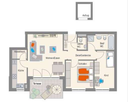 Moderne 3,5-Zimmer Wohnung mit Terrasse und großem Gartenanteil