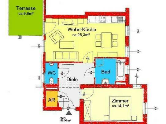 traumhaftes 2-Zimmer-Apartment mit Terrasse in Waltendorf - Nähe Schloss Lustbühel
