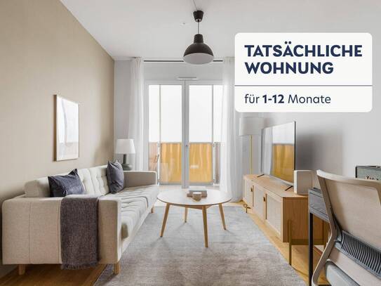 Traumblick über Wien, 27. Stock Q-Tower mit Gym, Interspar & Lounges, 3 Zimmer + Balkon, U-Bahn (VIE281)