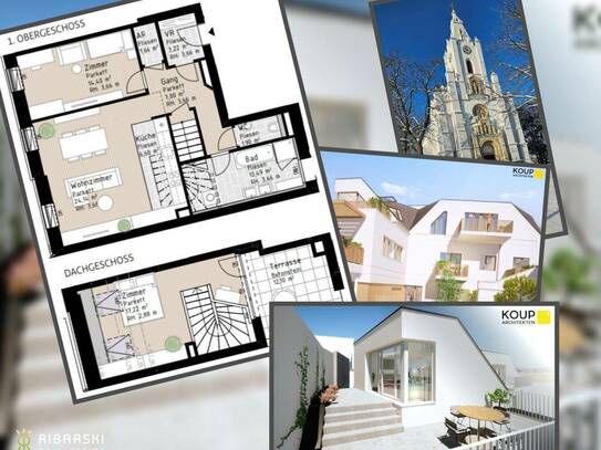 PROVISIONSFREI inkl. 2 TG Plätze - Wohnen in Verbundenheit - stylische Maisonette mit südseitiger Dachterrasse