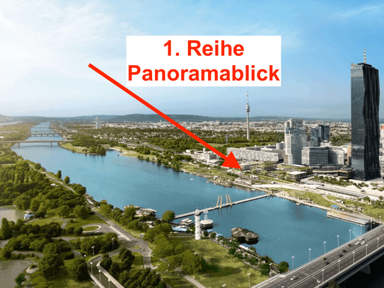 Panorama Wohnung direkt an der neuen Donau, voll möbliert, 1.Reihe, Copa Beach, Uno City, Donauinsel, am Wasser