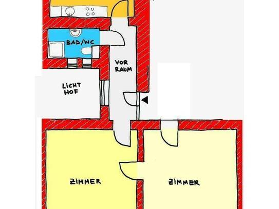 Provisionsfrei: großzügige 2-Zimmer-Altbauwohnung bei TU / Steyrergasse