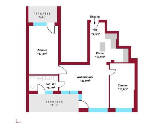 Neubau/Erstbezug I Außenflächen: Terrassen, Balkone & Dachterrassen I Schlüsselfertig I Luftwärmepumpe inkl. Kühlung I