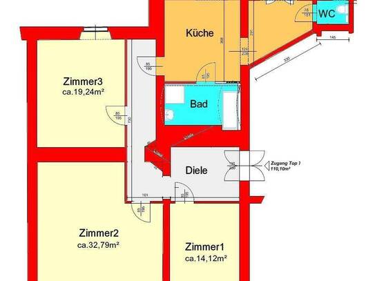 Provisionsfrei: großzügige 3-Zimmer-Altbauwohnung mit Innenhofbalkon zwischen Mur und Jakominiplatz