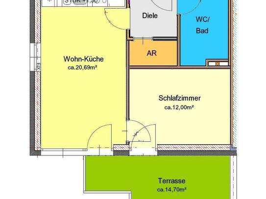 traumhafte 2-Zimmerwohnung mit Terrasse - Nähe LKH / Med-Uni