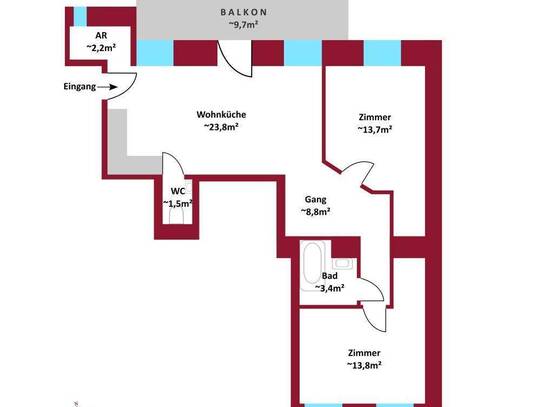 Neubau/Erstbezug I Außenflächen: Terrassen, Balkone & Dachterrassen I Schlüsselfertig I Luftwärmepumpe inkl. Kühlung I