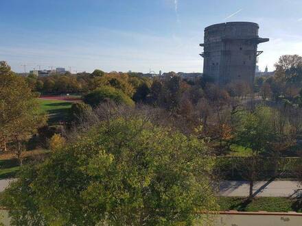 Traumaussicht auf Augarten, renoviert, 3. Stock Jahrhunderwendehaus mit Lift, hofseitige Terasse