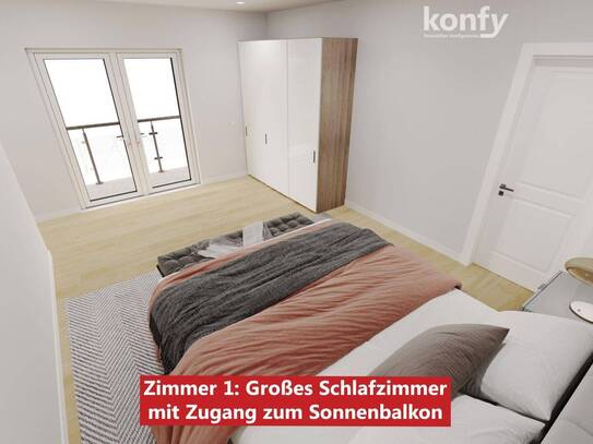 4-Zimmer mit Balkon und Top-Grundriss im Grazer Süden! Jetzt besichtigen und Böden, Fliesen und Türen vor Bezug frei wä…