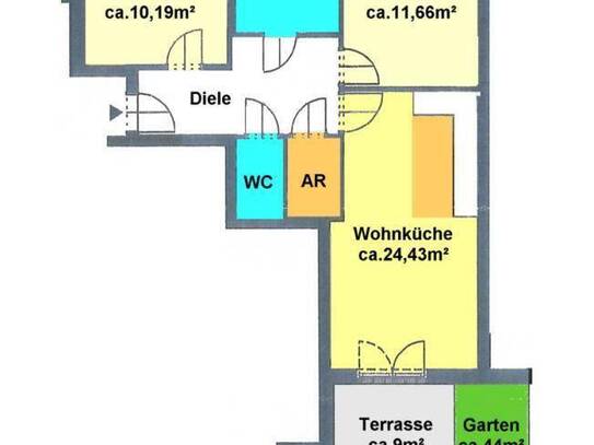 traumhafte 3-Zimmer-Neubauwohnung mit Garten, Terrasse in ruhiger Seitengasse bei Arbeiterkammer