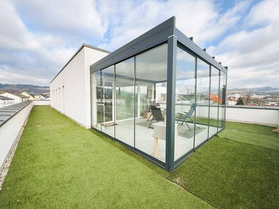 Premium-Penthouse in Linz-Urfahr zu vermieten! Große Außenterrasse – Wintergarten - Moderne Einbauküche mit vielen Extr…