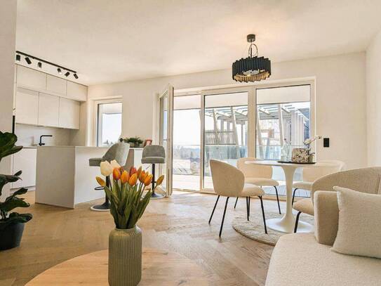 Provisionsfreier Neubau: Exklusive Wohnung mit großem Garten und tollem Ausblick