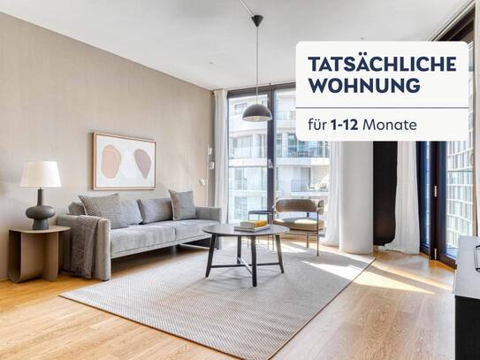 Traumblick über Wien, BelMain Tower mit Gym, Wellness & Lounge, 3 Zimmer + Balkon, 14. Stock, U-Bahn (VIE237)