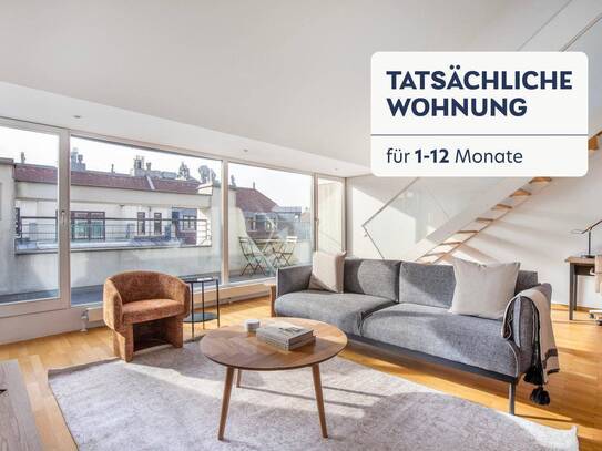 3 Zimmer Penthouse Wohnung mitten im 3. Bezirk. 3 Balkone, 1 Dachterrasse mit Lift (VIE366)