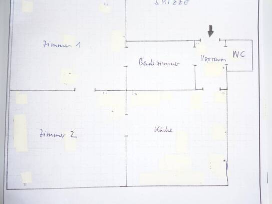 2-Zimmerwohnung, unbefristet, hell, renovierungsbedürftig