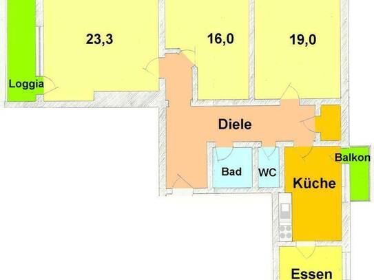 Perfekte Anlage-Wohnung mit 3 extra begehbaren Zimmern in Bestlage bei UNI mit mit 2 Balkonen und extra Ess-Küche