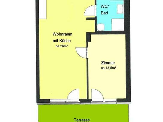moderne 2 Zimmerwohnung mit kleiner Terrasse und Tiefgarage in St. Peter!
