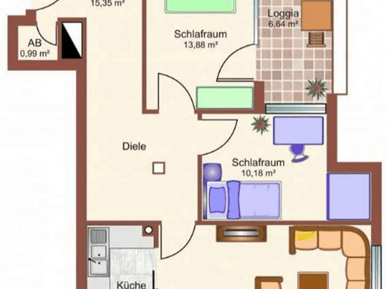 Zentrale, helle 3-Zimmer-Wohnung in Sonnenlage imst