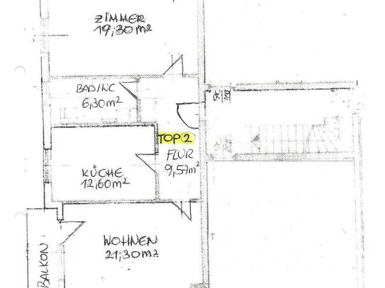 2 Zimmer Wohnung mit Balkon, in ruhiger und sonniger Lage.