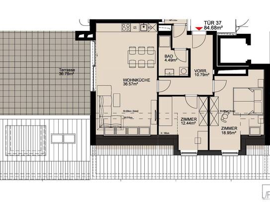 Breitenlee - Lindenhof! 42 freifinanzierte Mietwohnungen - in den Größen von ca. 39m² bis ca. 90m².