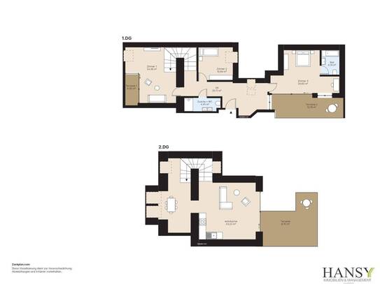 Über den Wolken - Provisionsfreie Maisonette-Dachgeschosswohnung mit 3 Terrassen und Blick auf die Gloriette!