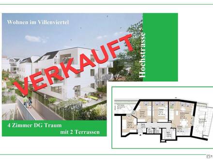 PROVISIONSFREI | Wohnen im Villenviertel | 4 Zimmer Wohnung mit 2 Terrassen (DG) | Hügelgasse | Fertigstellung Mitte 20…