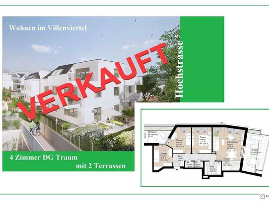 PROVISIONSFREI | Wohnen im Villenviertel | 4 Zimmer Wohnung mit 2 Terrassen (DG) | Hügelgasse | Fertigstellung Mitte 20…