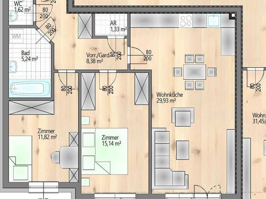 Komfortable und energieeffizient wohnen im Eigenheim 3-Zimmer-OG mit Balkon - in Bau - Grünlage - schlüsselfertig - Lif…