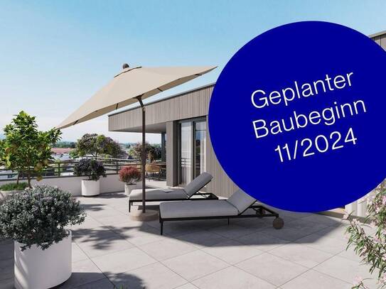 Dieses Penthouse mit 144 m² Dachterrasse ersetzt jedes Haus und hat einen fantastischen Weitblick!