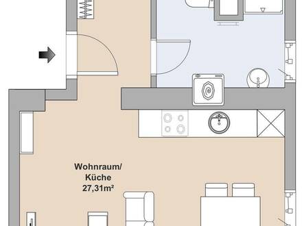 Gefördert & kernsaniert | Charmante 2-Zimmer-Wohnung mit Balkon