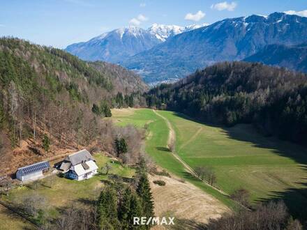 Einzigartige Landwirtschaft in idyllischer Alleinlage mit Blick auf die Bergwelt Südkärntens