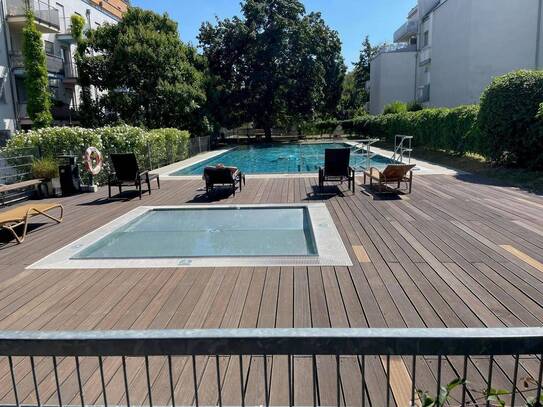 Studioapartement mit Pool, Fitnessraum und Sauna