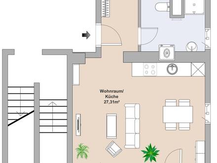 Gefördert & kernsaniert | Charmante 2-Zimmer-Wohnung mit Balkon und grünem Gartenbereich