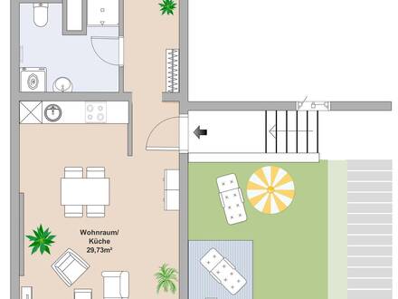 Gefördert & kernsaniert | Charmante 3-Zimmer-Wohnung mit Balkon und Garten