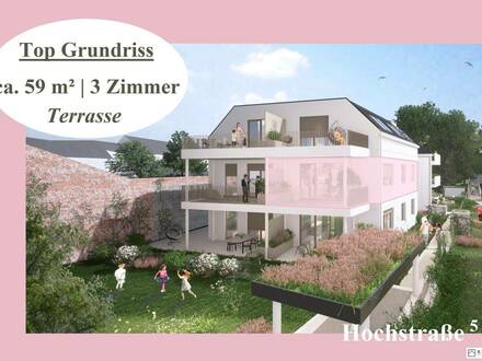 PROVISIONSFREI | Wohnen im Villenviertel | 3 Zimmer Wohnung mit Balkon (1.OG) | Hochstraße | Fertigstellung Q1/2025 (Ge…