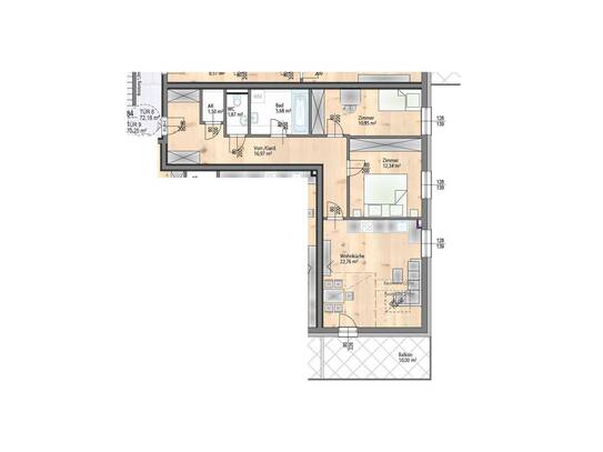 Sparsam wohnen durch Wärmepumpe und Photovoltaikanlage - 3 Zimmer 1.DG mit Balkon - provisionsfrei - ziegelmassivbau -…