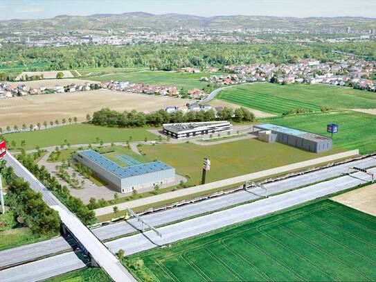 Betriebs- oder Lagerhallen von 59 - 311 m² Fläche im Grünwall Gewerbepark Ansfelden zu vermieten, Nähe A1 (Audorf Süd)…