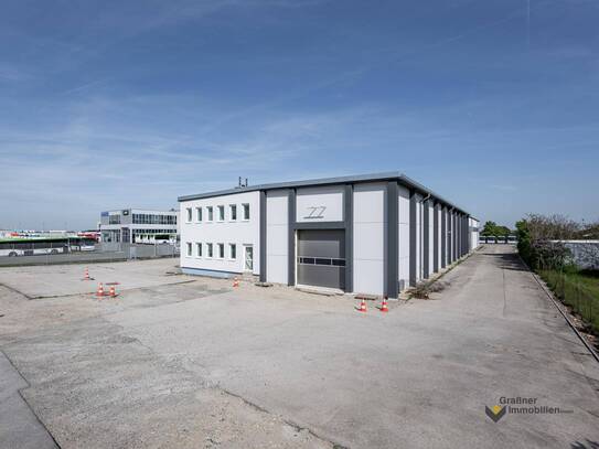 1.500 m² Lagerhalle und kleine Bürofläche + 8.000 m² Freifläche zu vermieten