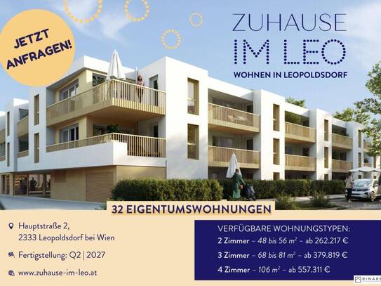 Zuhause IM LEO | Exklusive 2 Zimmer Gartenwohnung mit Terrasse | Tiefgarage im Gebäude | Hauptstraße | Frühjahr 2027 -…