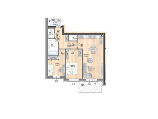 Komfortable und energieeffizient wohnen im Eigenheim 3-Zimmer-OG mit Balkon - in Bau - Grünlage - schlüsselfertig - Lif…