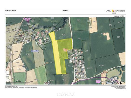 Ca. 5,68 ha große Ackerfläche in St. Andrä im Lavanttal zum Verkauf