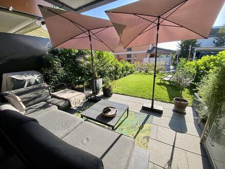 +++ LUXUSMAISONETTE +++ Traumhafte Loft auf zwei Etagen mit Terrasse, Garten, Balkon, und Carport - VOLLMÖBLIERT