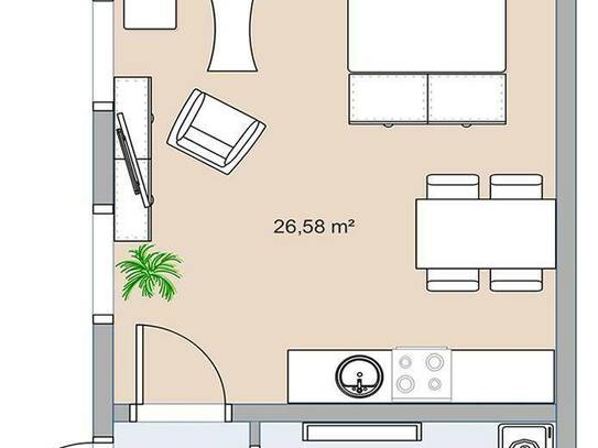 Gemütliche 1-Zimmer Wohnung in ruhiger und sonniger Lage