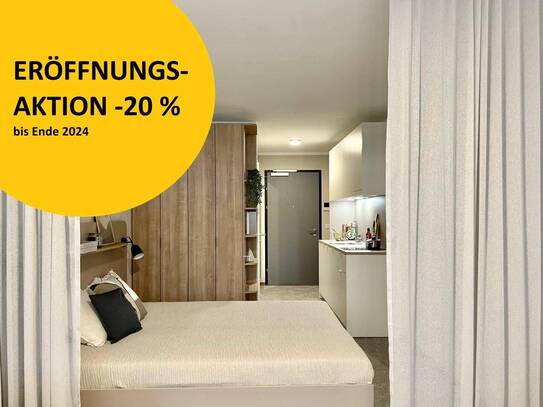 *OPENING DISCOUNT -20%* All-In-Living JONN-Y - möbliertes Apartment + Balkon -> Pauschalpreis + Gym, Sauna, Dachterrass…