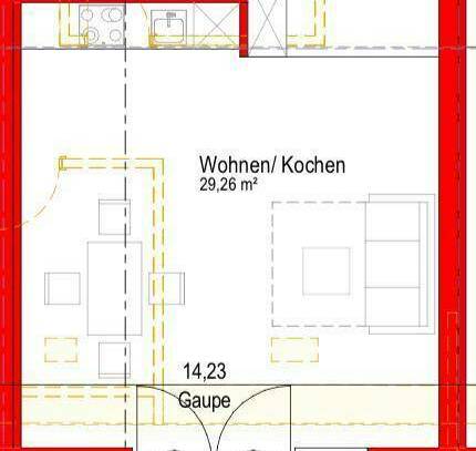 Ein-Zimmer -Wohnung