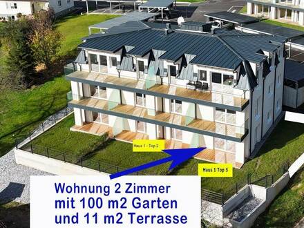 Erstbezug - Ruhige 2 Zimmer Wohnung mit 100 m2 Garten