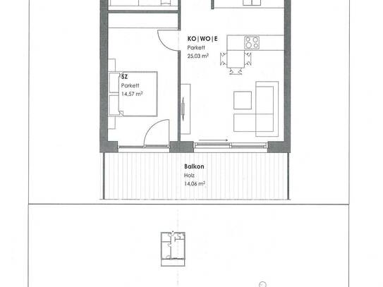 2-Zimmer Wohnung mit Balkon