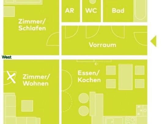 55qm 2 Zi Wohnung zum 1.5.25 verfügbar