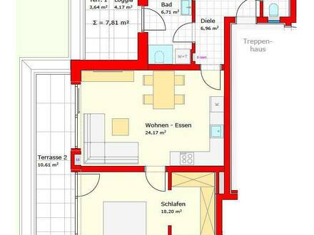 - Neubau- exklusive 2-Zimmer-Wohnung mit Ankleidezimmer, Terrasse und Loggia im Herzen von Schärding!