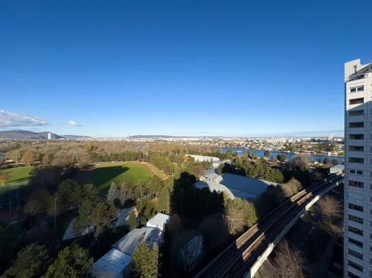 Wohnen über den Dächern Wiens (16. Stock) mit Blick auf die Donau (barrierefrei) & nahe UNO City